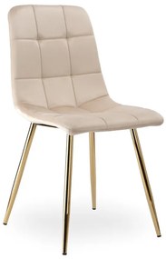 Jedálenská stolička DENVER zamatová, zlatá / béžová