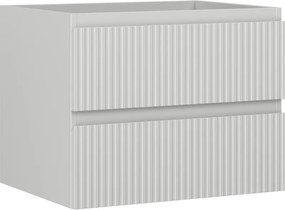 Mexen Rivel, kúpeľňová skrinka 60 cm, 2 zásuvky, drážkovaná, matná sivá, 91A20-06047-2-BFF62