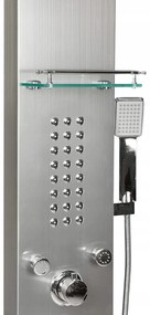 Sprchový panel CASCADA 5v1 - s termostatom a výtokom do vane - inox