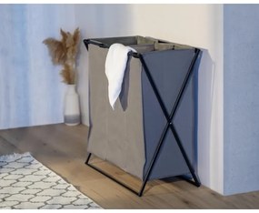 WENKO 71297800 - Kôš na bielizeň TRIO 69x76 cm sivá/čierna