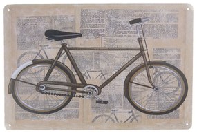Kovová stredne veľká retro ceduľa s bicyklom - 20 * 30 cm