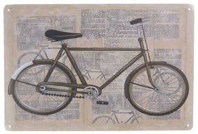 Kovová stredne veľká retro ceduľa s bicyklom - 20 * 30 cm
