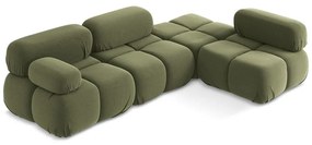 Svetlozelená zamatová modulárna rohová pohovka (pravý roh) Lokua – Makamii