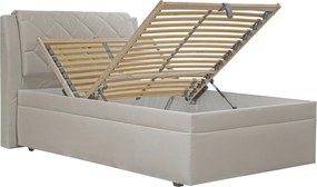 Posteľ Virginia 120x200 cm, krémová tkanina