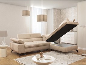 Béžová ženilková rohová pohovka (pravý roh/do L) Marbeya – Ropez