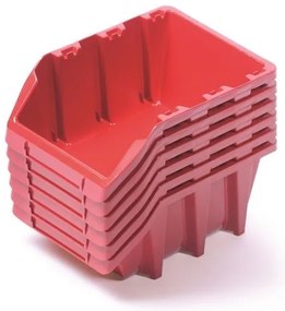 Sada 6 úložných boxov po 24,9 × 15,8 × 11,4 cm, červená