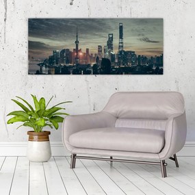 Obraz mesta za súmraku (120x50 cm)