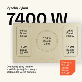 Klarstein Victoria 5 Flex, vstavaná indukčná varná doska, 7400 W, 2 x Flexzone, časovač