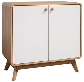 Biela nízka komoda v dekore duba 75x75 cm Cassie - Støraa