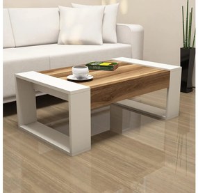 Asir Konferenčný stolík VENUS 38x102 cm krémová/hnedá 845HCT2819