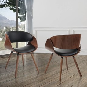 Čierne/tmavohnedé čalúnené jedálenské kreslo s podrúčkami Visby Evo – Tomasucci