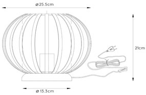 Lucide 78593/25/66 - Stolná lampa MERLINA 1xE27/40W/230V pr. 25,5 cm ružová