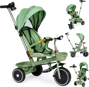 ECOTOYS multifunkčná detská trojkolka 6 mesiacov–6 rokov, otočné sedadlo 360°, zelená