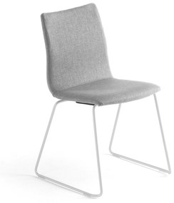 Konferenčná stolička OTTAWA, s kĺzavou základňou, strieborná/biela