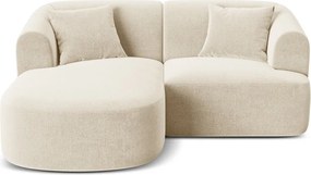 Béžová zamatová rohová pohovka (ľavý roh/s leňoškou) Campi – Cosmopolitan Design