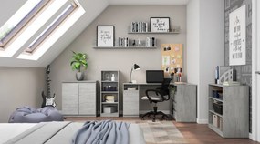 Rohový písací stôl Carlos, sivý betón