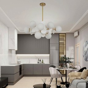 Toolight Toolight, stropné svietidlo 12xE27 APP1565-12, zlatá lesklá, OSW-06327