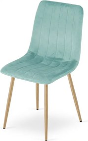 Mentolová zamatová stolička LAVA AQUA MINT
