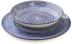 Porcelánová jedálenská súprava Stripes Blue sada 18ks