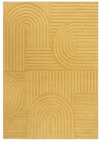 Žltý vlnený koberec Flair Rugs Zen Garden, 160 x 230 cm