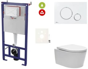 Cenovo zvýhodnený závesný WC set SAT do ľahkých stien / predstenová montáž + WC SAT Brevis SIKOSSBR70KECO