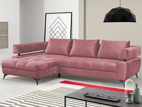 Rohová sedacia súprava Paris, staroružová látka, ľavý roh