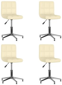 3087638 vidaXL Swivel Dining Chairs 4 pcs Cream Faux Leather (334409×2)