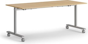 Mobilný stôl MATCH, 180x80 cm, sivá podnož, buk