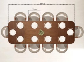 Dizajnový jedálenský stôl LINEA orech