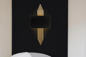 Dizajnové nástenné svietidlo CANDLE 75 cm, čierne, zlaté