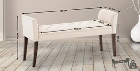 Lavica Cleopatra Chaiselongue látka, nohy antik tmavé - Krémová