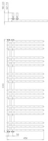 Aqualine Aqualine, POSEIDON vykurovacie teleso 450x1140mm, biela, PS411