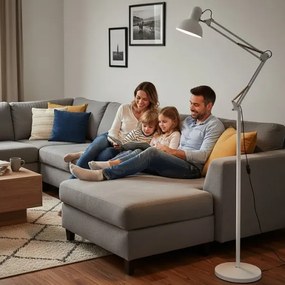 Brilagi - Flexibilná stojacia lampa TASKER 1xE27/60W/230V 184 cm biela