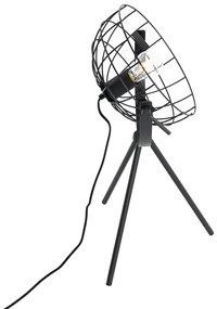 Priemyselná trojnohá stolná lampa čierna nastaviteľná - Hanze