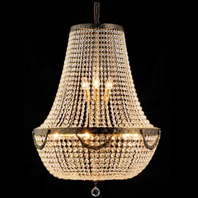 Hnedozlatý antik krištáľový luster Ethan - Ø 60*85/200 cm E14/max 12*40W