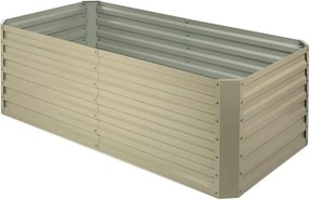 Blumfeldt High Grow Straight, vyvýšený záhon, 180 x 60 x 90 cm, 970 l, oceľ, pozinkovaný, béžový