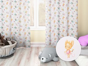 Biante Detský bavlnený záves Sandra SA-671 Zvieratká baletky na bielom 150x260 cm