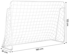 Futbalová bránka so stenou 180x61x122 cm