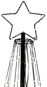 Vianočná stojaca lampa čierna 240 cm vrátane LED IP44 s diaľkovým ovládaním - Nagi
