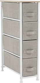 Komoda s látkovými zásuvkami OFELIA, biela