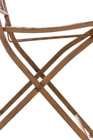 Kovová skladacia stolička Sibell (SET 2 ks) - Hnedá antik
