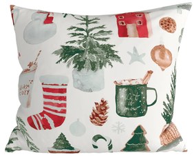 Súprava 2 ks dekoračných obliečok na vankúš MAGIC CHRISTMAS 45x45 cm, biela