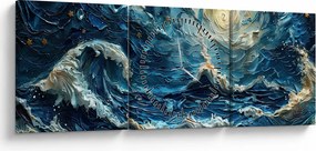 Obraz - Maľba oblohy a mora (s hodinami) (90x30 cm)