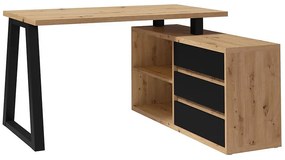 Set Iga II Písací stôl+Komoda Dub Artisan / čierna Mat