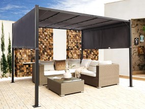 Pergola s LED svetlami 310 x 310 cm tmavosivá PARGA Beliani