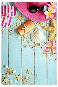 Súprava 2 kusov kúpeľňových predložiek s plážovou náladou viacfarebná