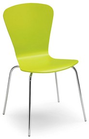 Jedálenská stolička MILLA, zelená / chróm