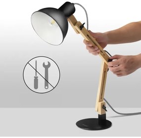 Stolná lampa 1xE27/40W/230V čierna