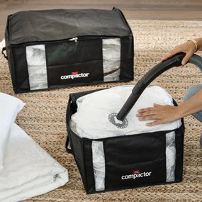 Čierny úložný box na oblečenie Compactor XXL Black Edition 3D Medium, 125 l
