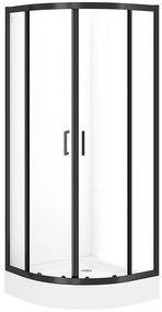 Sprchový kút polkruhový Brasco 80x80x190 black S168-003